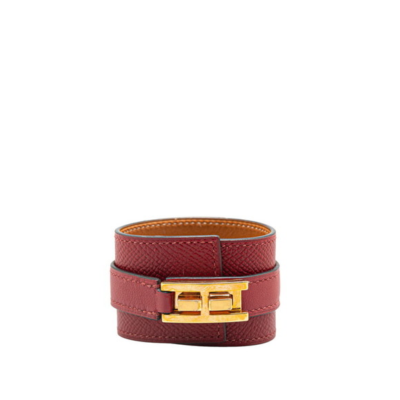 Hermès Drag Bracelet, Red Epsom Leather, Plated, Women's, HERMES - Picture 1 of 8